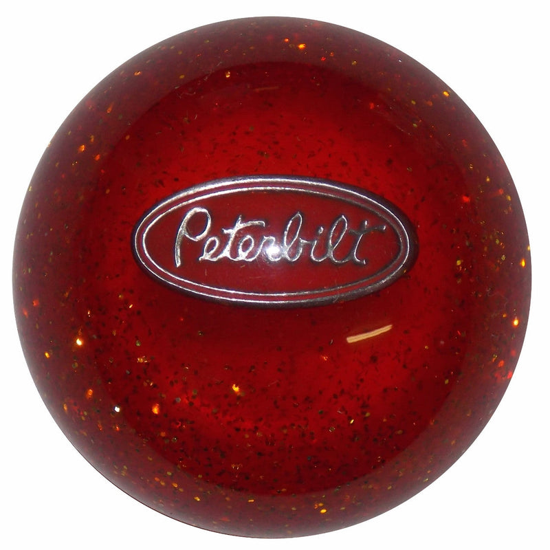 Orange Glitter Peterbilt Logo Shift Knob EM-PETE-GLTR-ORG