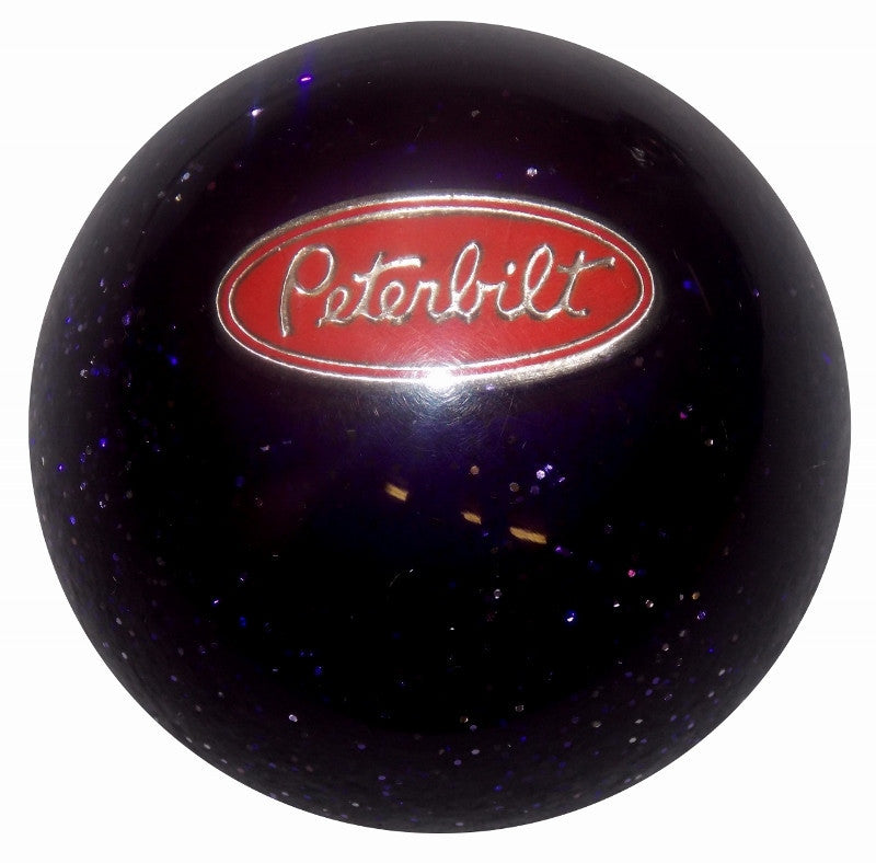 Purple Glitter Peterbilt Logo Brake Knob BRKN-EM-PETE-GLTR-PRPL