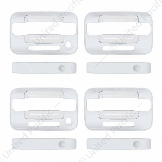 United Pacific Chrome Door Handle Cover Set For 2004+ Ford F-150 4-Door Models With Keyless Entry F150-0004