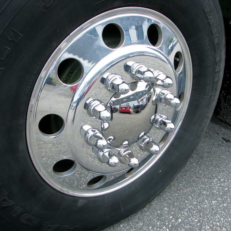 Trux Accessories Chrome Plastic 33MM Nut Cover with Flange, 2.5" Tall