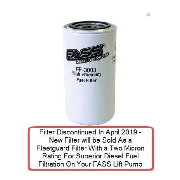FASS Replacement Titanium Fuel Filter FF-3003