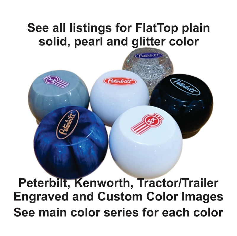 Red Glitter Peterbilt Image Brake Knob BRKN-CP-PETE-GLTR-RED