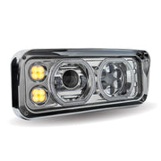 Trux Accessories Rectangular Halo LED Projector Headlight Assembly - Chrome (Passenger Side)