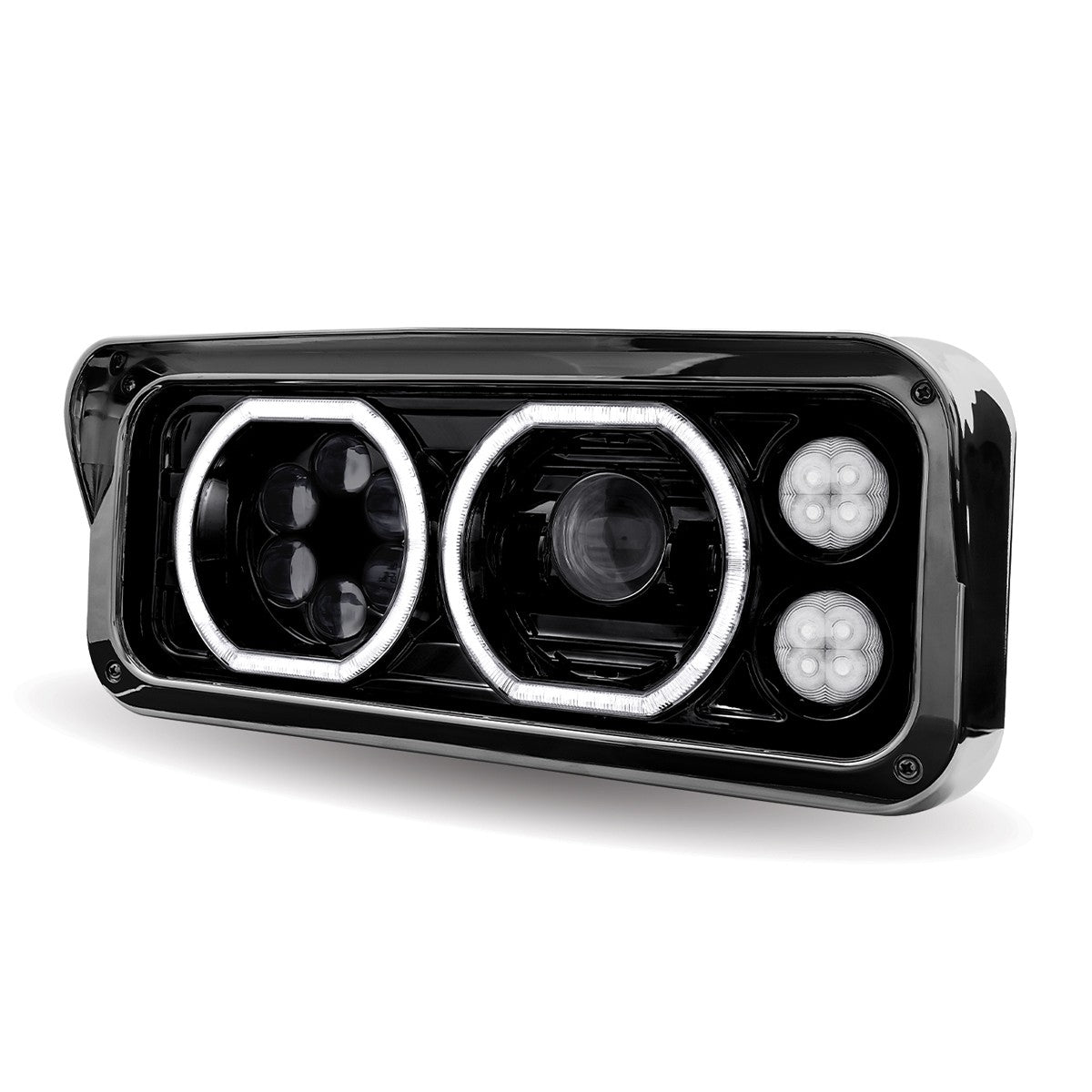 Trux Accessories Rectangular Halo LED Projector Headlight Assembly