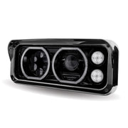 Trux Accessories Rectangular Halo LED Projector Headlight Assembly - Black (Driver Side)