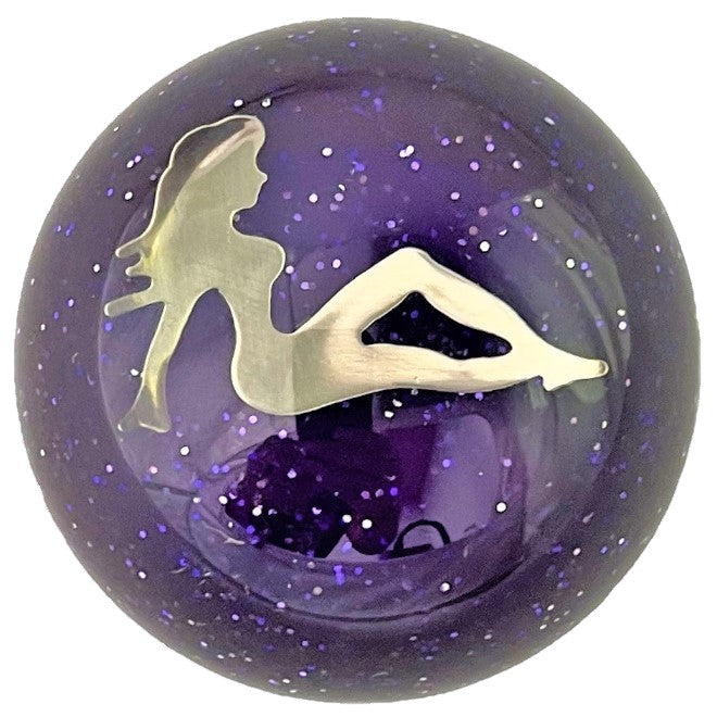 Purple Glitter Shift Knob Chrome Lady EM-H6775-GLTR-PRPL