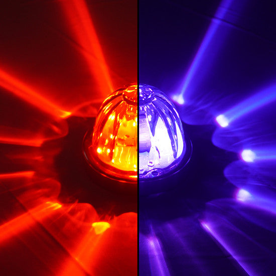 Iowa Customs Legendary Extreme Large Glass Watermelon Red To Purple - Clear 4 Wire Dual Function W/ Stainless Bezel LED Light IC966454