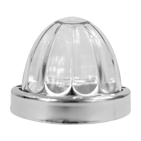Iowa Customs Legendary Underboss 3-1/2" Large Watermelon Red-White-Clear LED Light with Glass Lens and Stainless Bezel. Color Changing, Dual Function, 4 Wire Hookup. For Under Glow Only IC966467