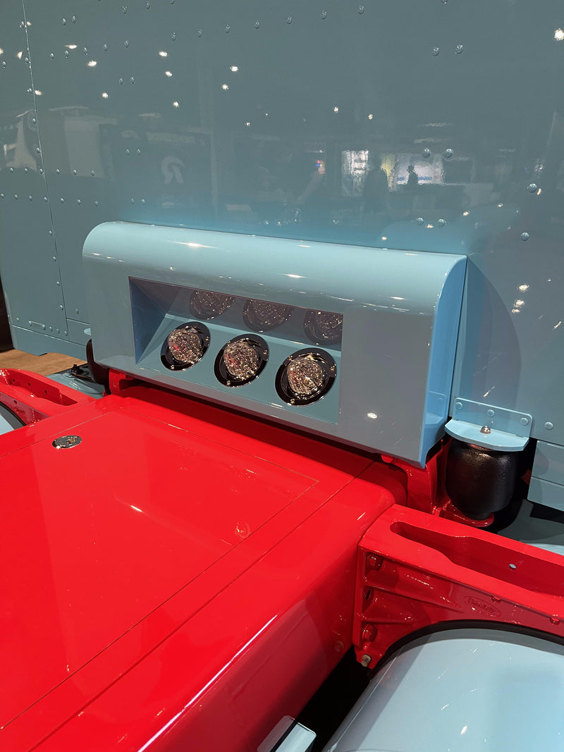 Iowa Customs Peterbilt 389 Shock Box Cover - Round Top Design with Center Recessed IC172015