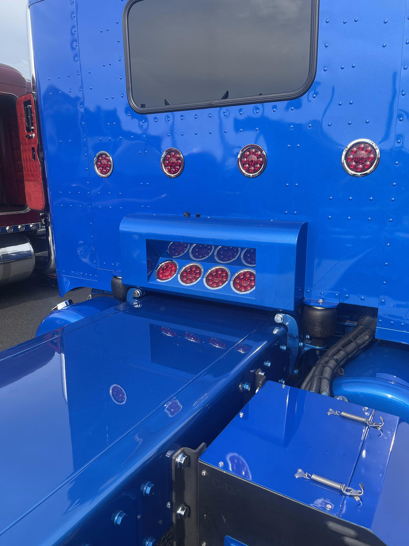 Iowa Customs Peterbilt 389 Shock Box Cover - Round Top Design with Center Recessed IC172015