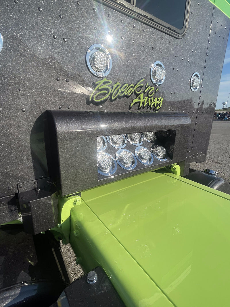 Iowa Customs Peterbilt 389 Shock Box Cover - Round Top Design with Center Recessed IC172015