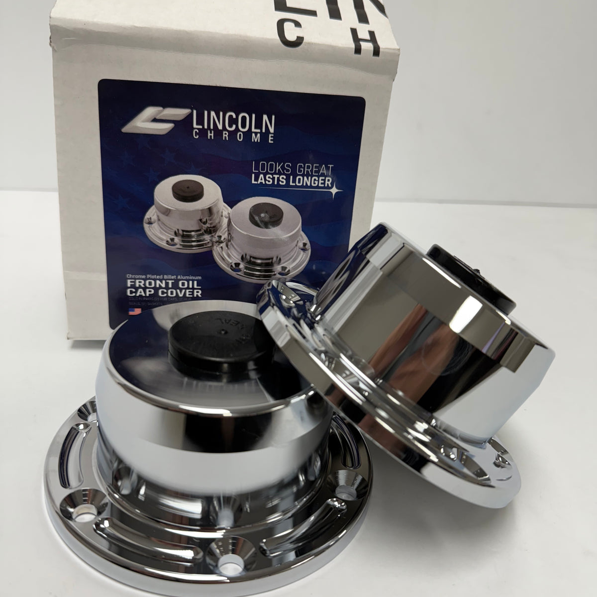 Chrome Front Oil Cap Cover (Pair) LC-HUB-A1 — Fitzgerald Truck Parts