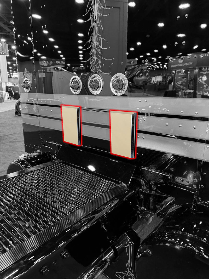 Peterbilt 589 & 567 Vent Covers - Ghost Mount - 2-Piece (Iowa Customs)