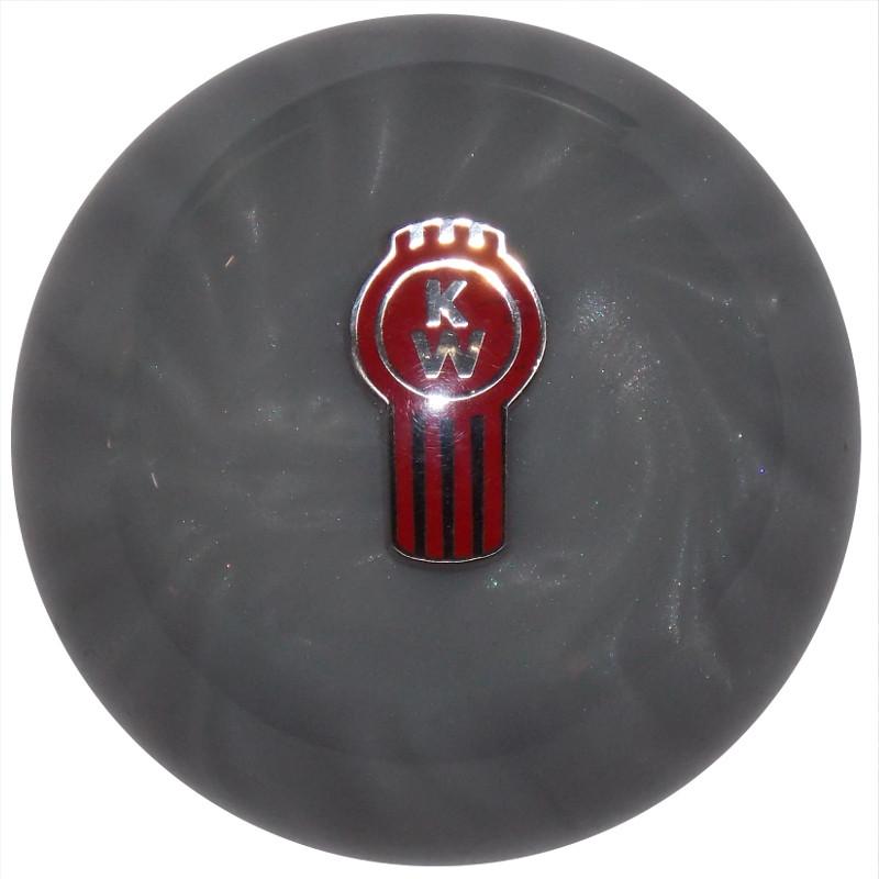 Gray Pearl Kenworth Logo Brake Knob BRKN-EM-KW-PRL-GRY
