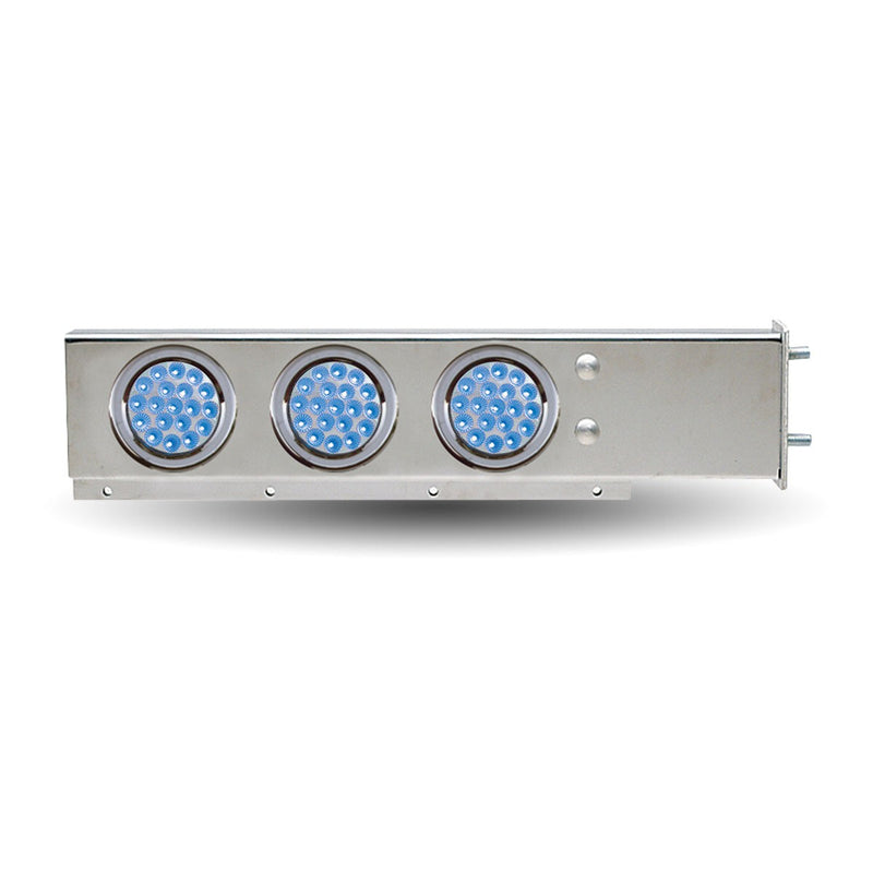 Trux Accessories Mud Flap Hanger with Flat Top & 6 x 4" Dual Revolution (Red/Blue) LEDs & Bezels
