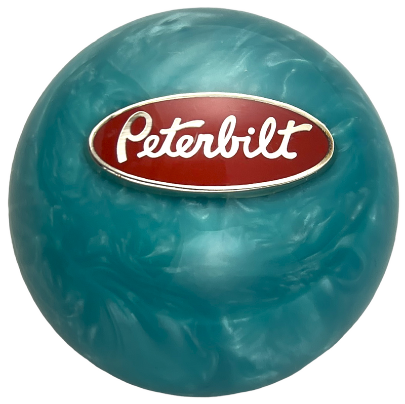 Teal Pearl Peterbilt Logo Brake Knob BRKN-EM-PETE-PRL-TEAL