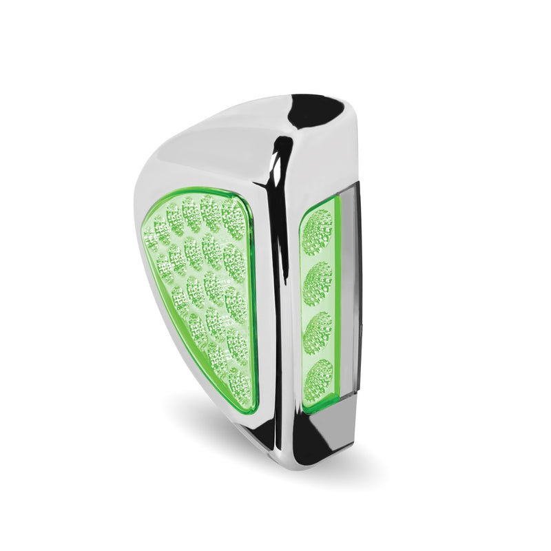 Trux Accessories Peterbilt Side Headlight Triangle Dual Revolution Amber/Green LED (24 Diodes)