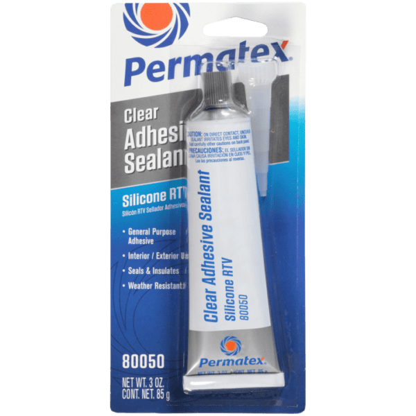 Permatex Clear RTV Silicone Adhesive Sealant 3 oz 80050