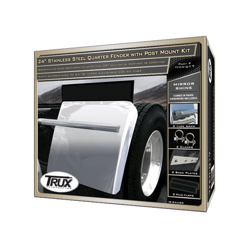 Trux Accessories 24" Economy Quarter Fender Post Mount Kit 18 Ga.
