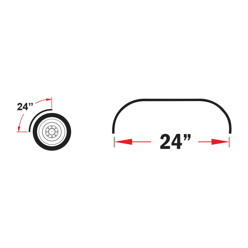 Trux Accessories 24" Poly Quarter Fender Kit with Rolled Edge