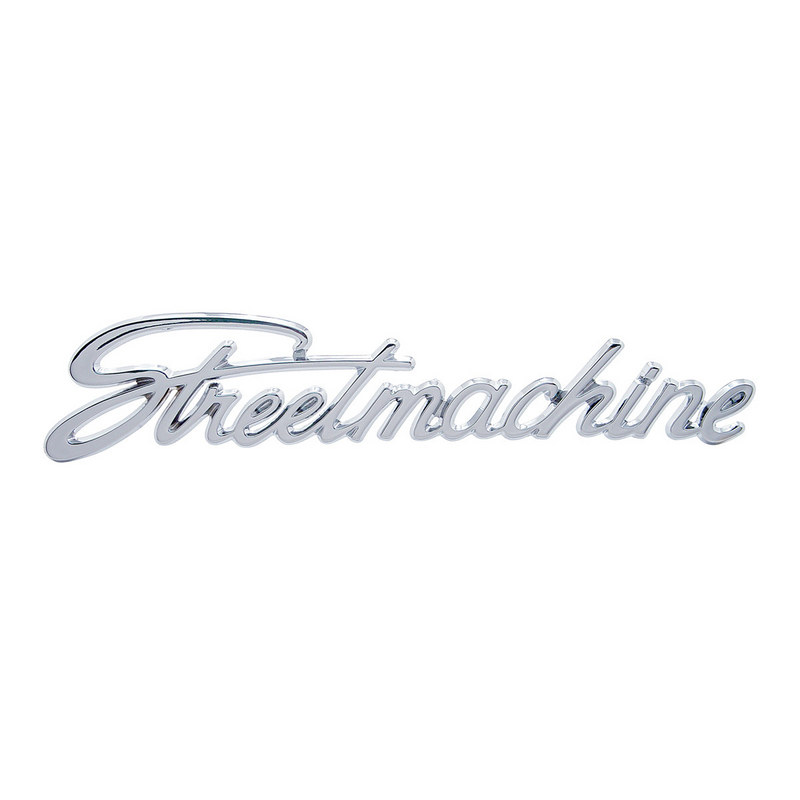 United Pacific Chrome "Street Machine" Script Emblem With Stud S1002