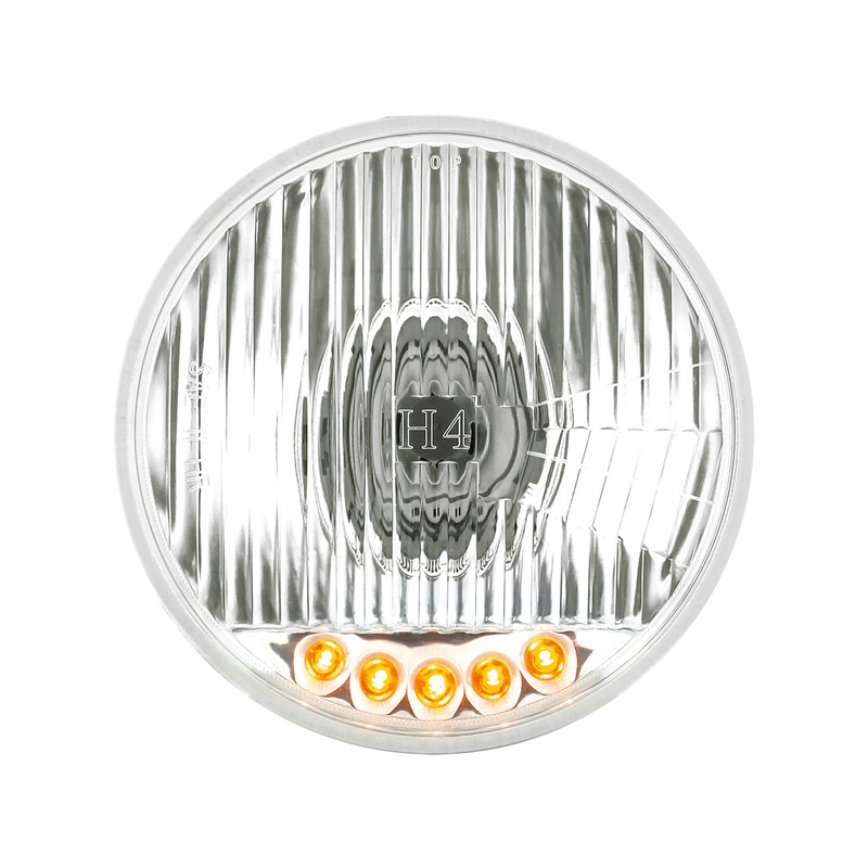 United Pacific 5-3/4" Crystal Halogen Headlight With 5 LED Position Lights S2005LED