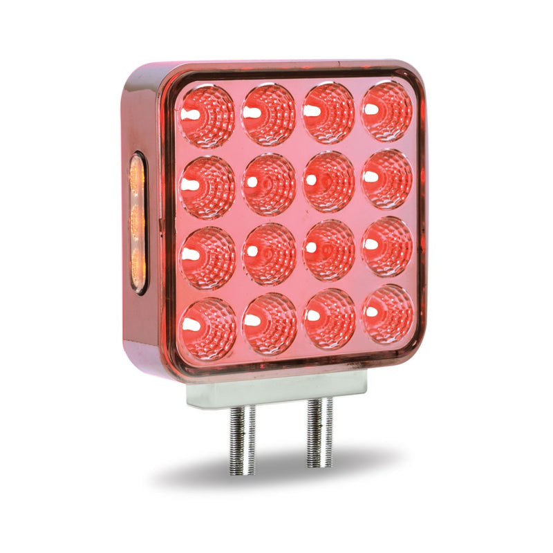 Trux Accessories Dual Revolution Double Face Double Post Square LED (Amber/Red/Blue) - (44 Diodes)