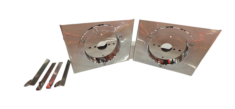 JML Kustoms Stainless Fuel Tank Bracket with (1) Watermelon Hole (Pair)