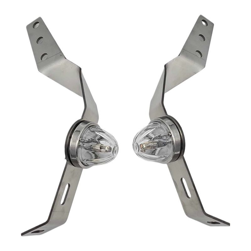 JML Kustoms Peterbilt Bumper Brace with One (1) Watermelon Light Hole (Pair)