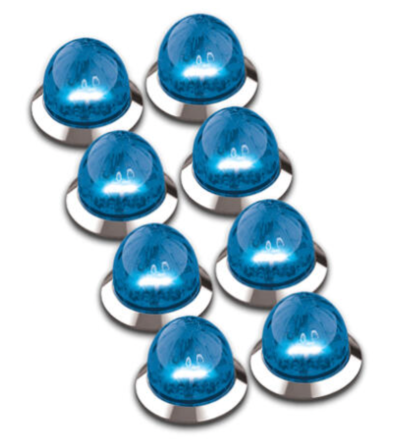 RoadWorks Mini Watermelon HERO LED Light - Clear Lens / Blue LED (8 Pack)