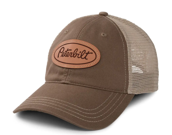 Paccar Etched Leather Patch Trucker