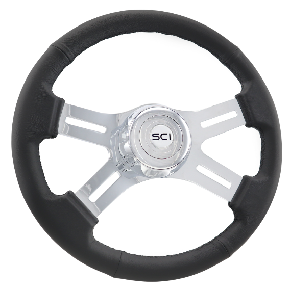 Steering Creations 16" Black Leather Steering Wheel