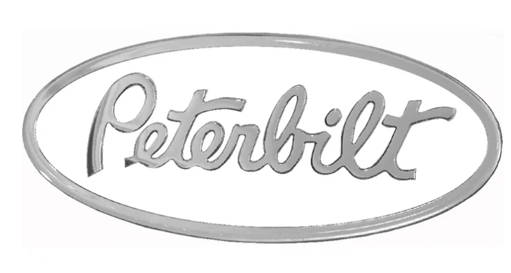 Custom Knobs Peterbilt Printed Hood Emblem - White