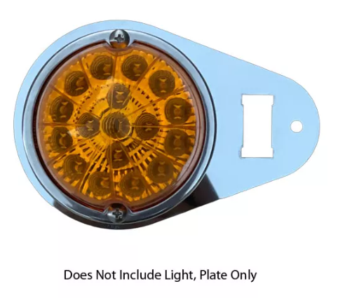 JML Kustoms Kenworth Teardrop Style Interior Dome Light Plate, (1) Watermelon Hole and (1) Switch Hole