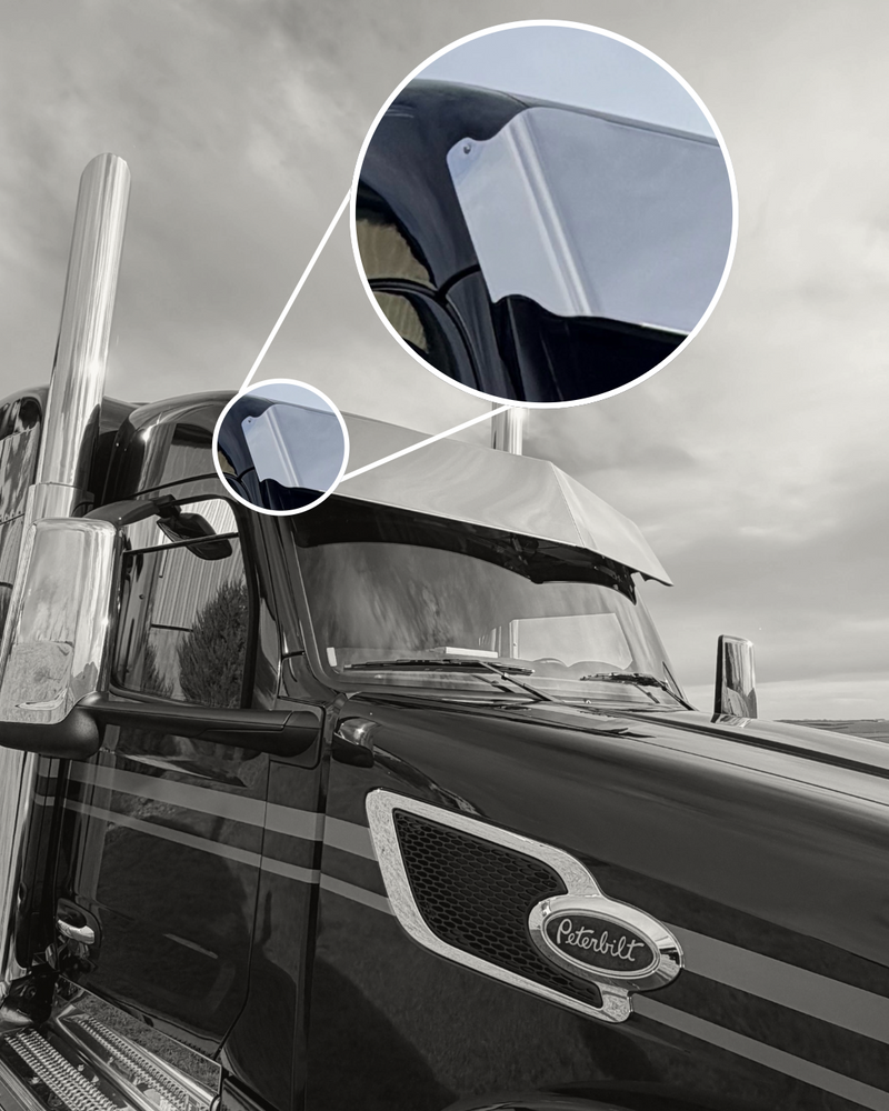 Iowa Customs Visors - Series 2 - Full Wrap - Fits Peterbilt 567  Mid Roof Cab IC163080