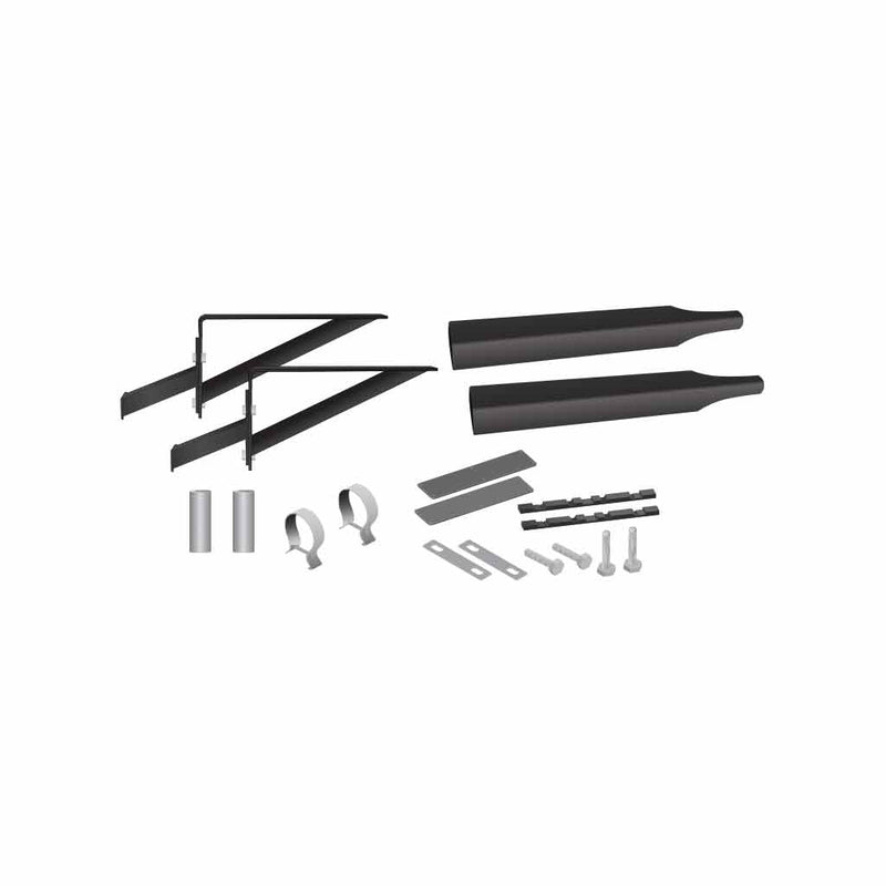 Smoke & Mirror Half Fender Mounting Kit – Adjustable Fender Brackets – Black | 14 Gauge