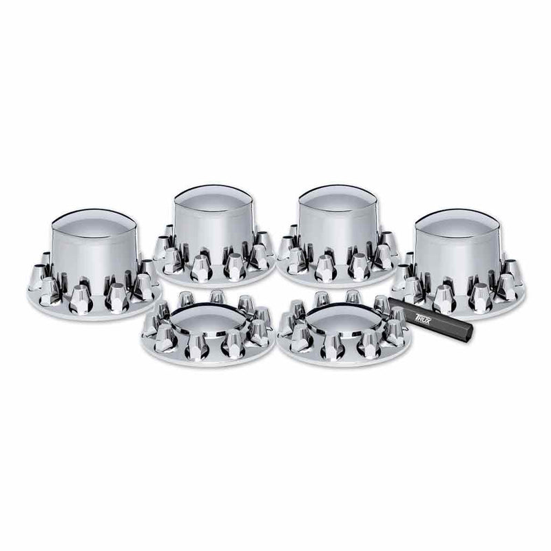 TRUX Complete Chrome ABS Plastic Axle & Nut Cover Kit THUB-C1