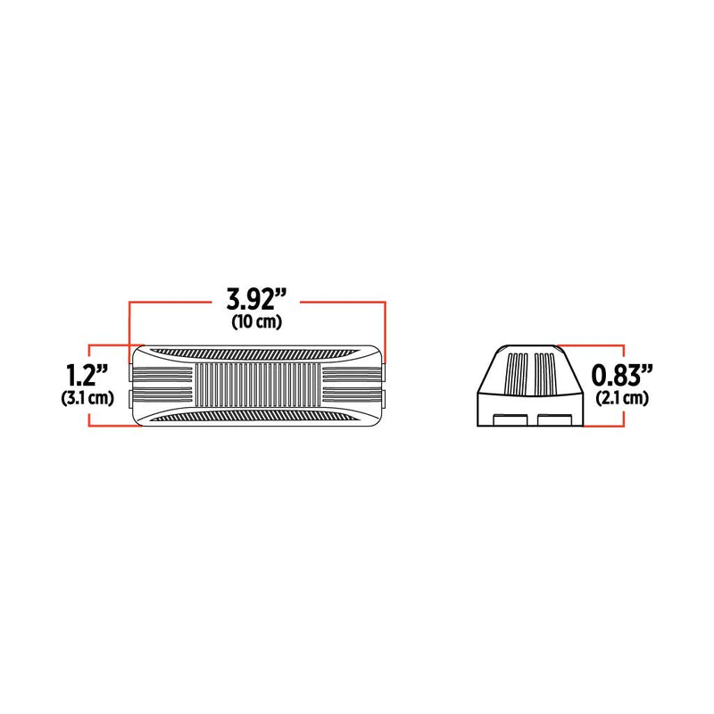 Trux Accessories 1" x 4" Amber Marker Rectangular LED Light - (12 Diodes)