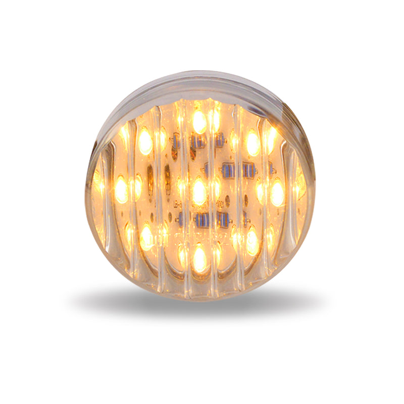 Trux Accessories 2 1/2" Round Clear Ribbed Amber LED Light TLED-2HTA