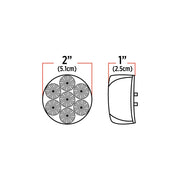 Trux Accessories TRUX 2.5" Dual Revolution Amber/Red LED (7 Diodes) - TLED-2HXAR