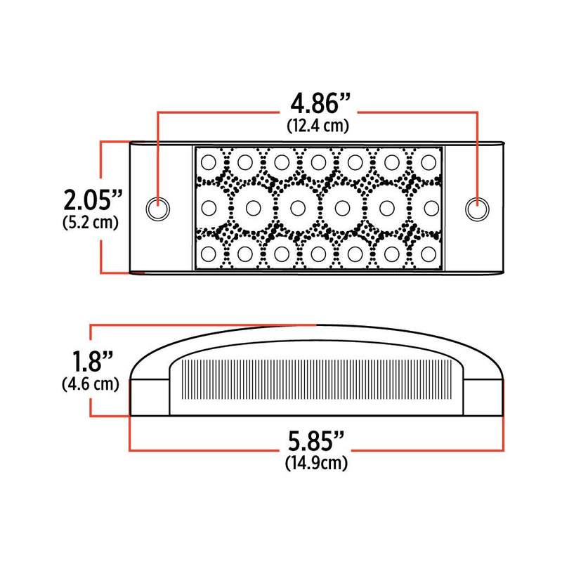 2"x 6" Rectangular LED Light (20 Diodes)