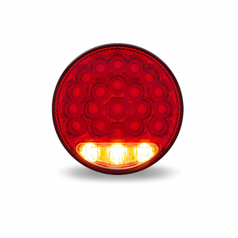 Trux Accessories 4" Round Red Stop, Turn & Tail to White Back-Up to Amber Strobe LED Light - 36 Flash Patterns TLED-450R