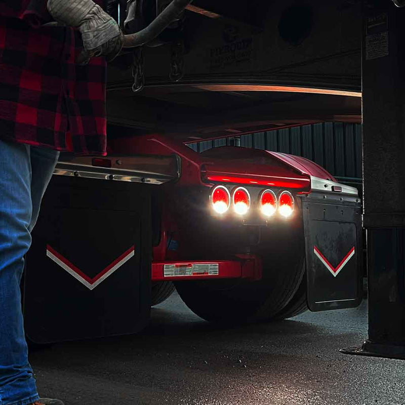 Trux Accessories 4" Round Red Stop, Turn & Tail to White Back-Up to Work Lamp LED Light - Spot Beam, 1590 Lumens TLED-45