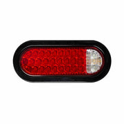 Trux Accessories 6" Oval Red Stop, Turn & Tail to White Back-Up to Amber Strobe LED Light - 36 Flash Patterns TLED-650RW