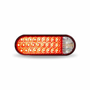 Trux Accessories 6" Oval Red Stop, Turn & Tail to White Back-Up to Amber Strobe LED Light - 36 Flash Patterns TLED-650RW