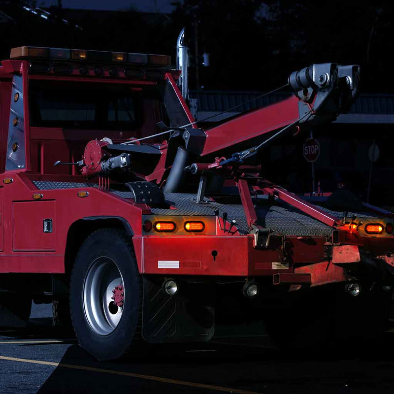 Trux Accessories 6" Oval Red Stop, Turn & Tail to White Back-Up to Amber Strobe LED Light - 36 Flash Patterns TLED-650RW