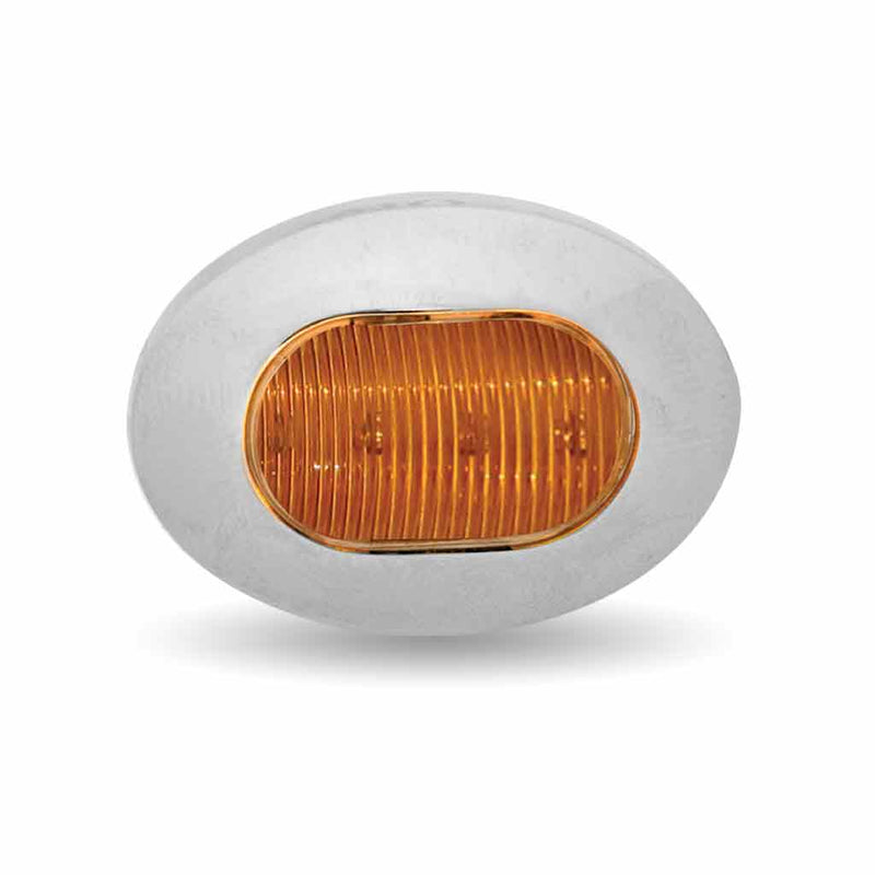 Trux Accessories Mini Oval Button Amber LED 3 Wire TLED-B4A