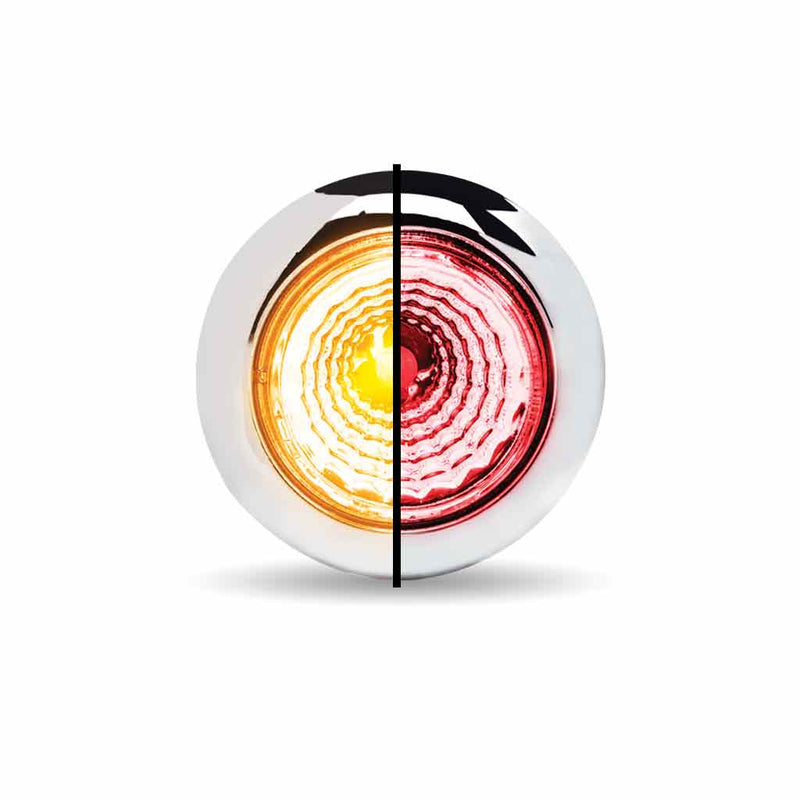 TRUX Mini Button Dual Revolution Amber/Red LED with Reflector (1 Diode) TLED-BX1AR