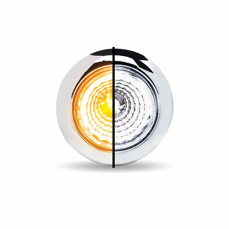 Trux Accessories Mini Button Dual Revolution Amber/White LED with Reflector & Silicone Locking Ring (1 Diode) TLED-BX1AW