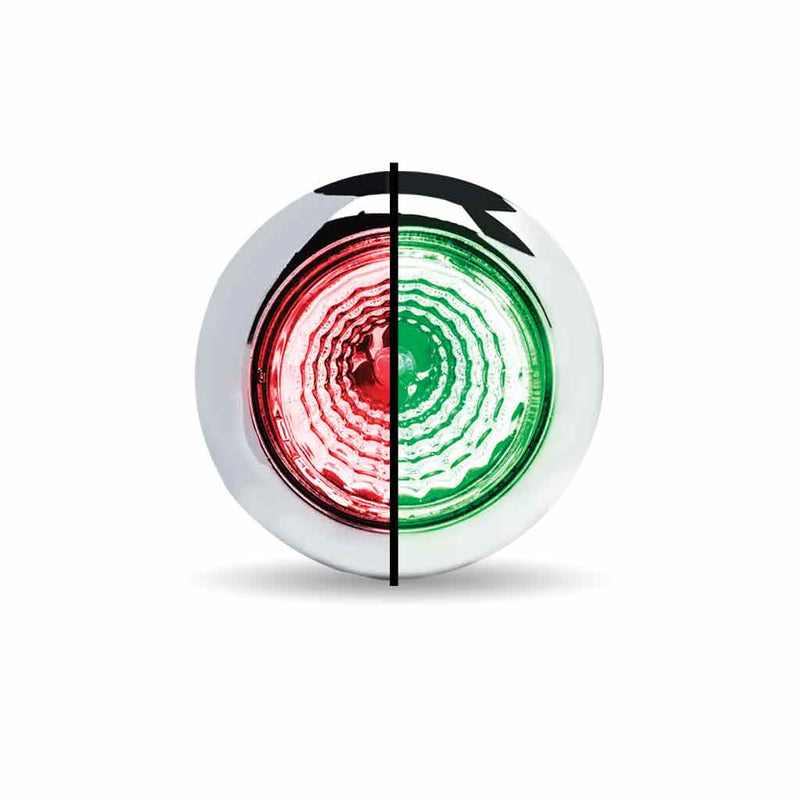 Trux Accessories Mini Button Dual Revolution Red/Green LED with Reflector & Silicone Locking Ring (1 Diode) TLED-BX1RG